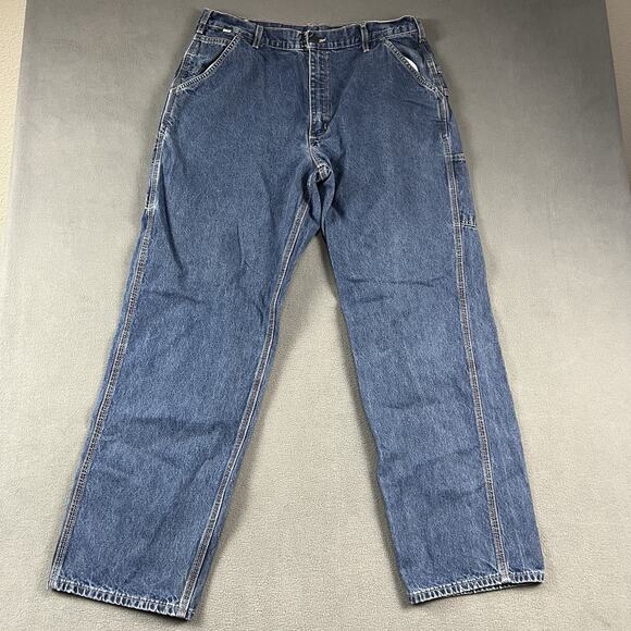 Carhartt FR Pants Mens 38X34 Blue Fire Flame Resistant Workwear 2112 CAT 2 - Picture 1 of 11